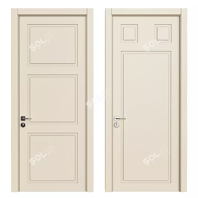 Premium Wooden Door 3D model image 1