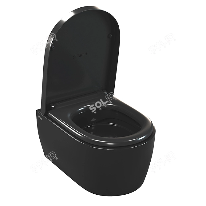 Black Diamond RimFree Wall-Hung Toilet 3D model image 2