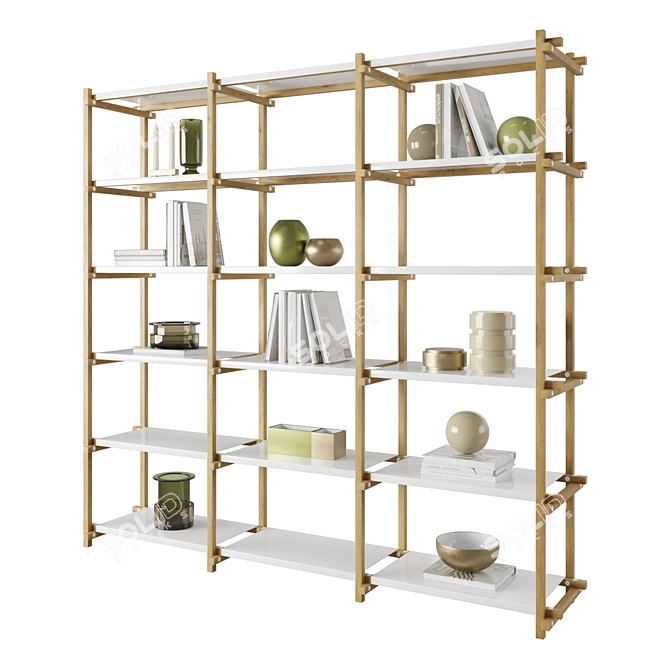 Hay Woody High Shelves: Contemporary Oak 3D model image 1