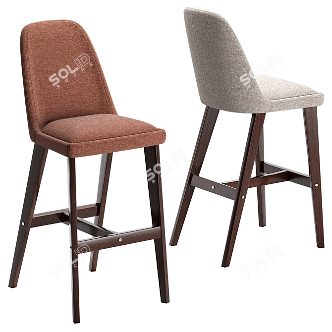 Sleek Faro Bar Stool - Order Now! 3D model image 1