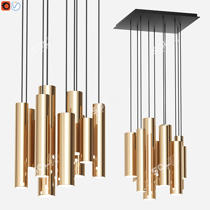 Etoile Square Pendant Light - Modern Lighting Solution 3D model image 2