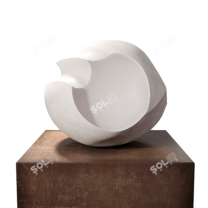 Elegant White Blade Form Sculpture 3D model image 1