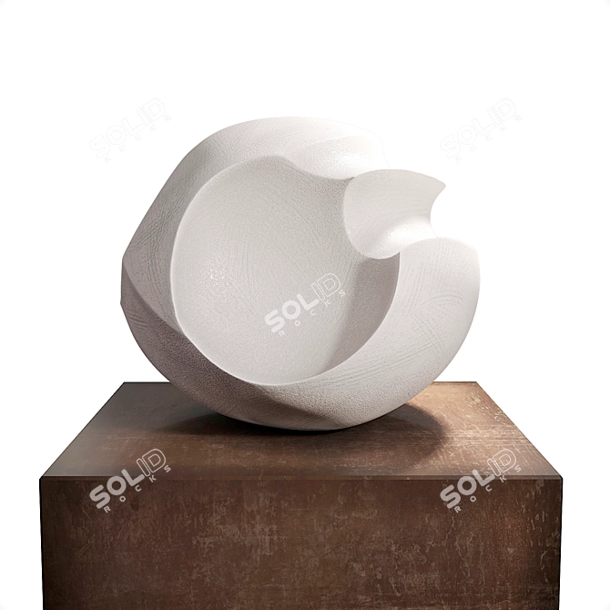 Elegant White Blade Form Sculpture 3D model image 4