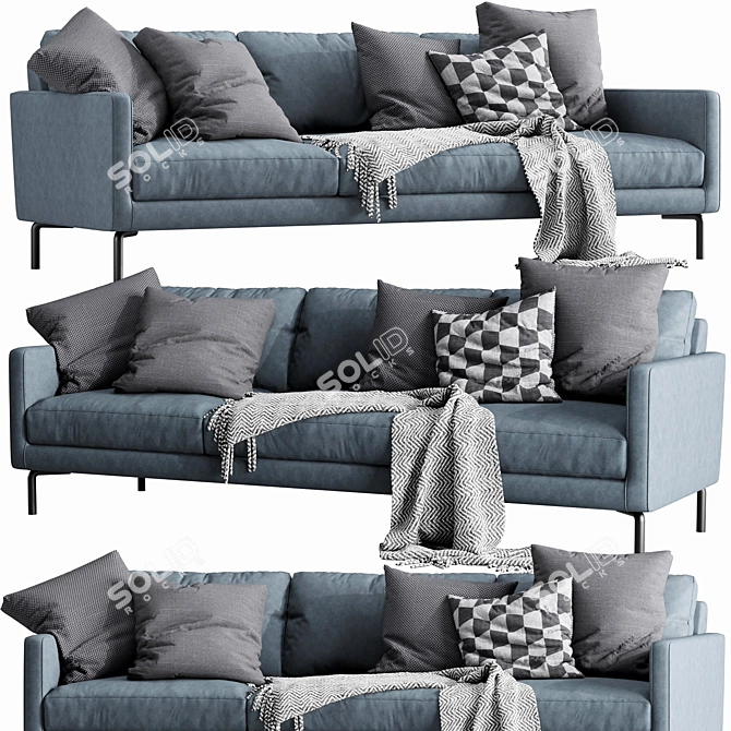 Modern Interface Luca 3 Seater Sofa 3D model image 3