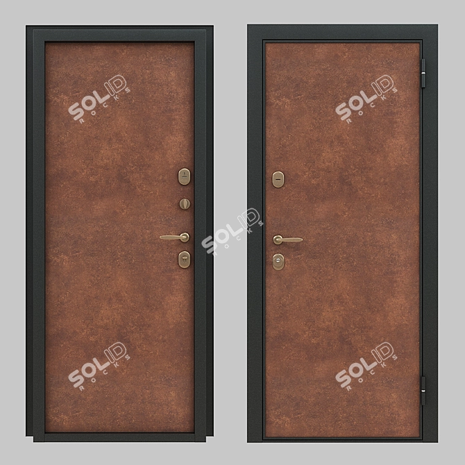 Stylish Fortezza Entry Door 3D model image 1