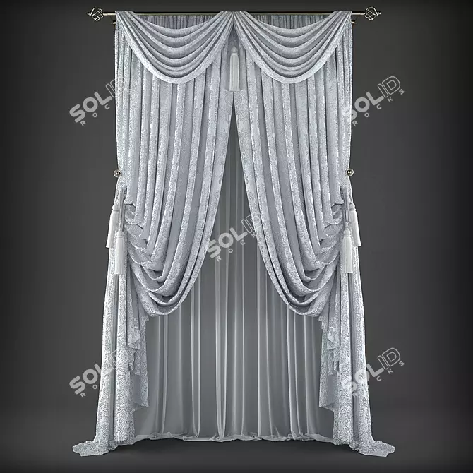 Modern Polys-Verts Curtain Set 3D model image 1