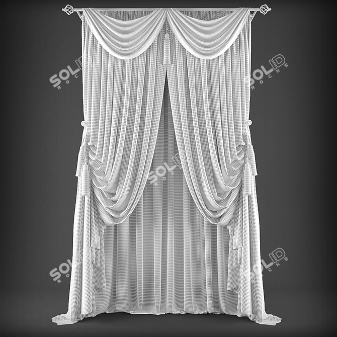 Modern Polys-Verts Curtain Set 3D model image 2