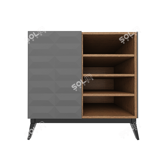 Compact Pyramid Cabinet Console 3D model image 1