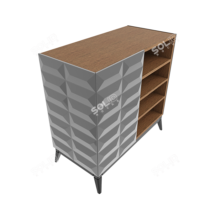 Compact Pyramid Cabinet Console 3D model image 2