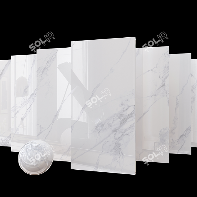 Luxury Calacatta 4D Marble Set 3D model image 1