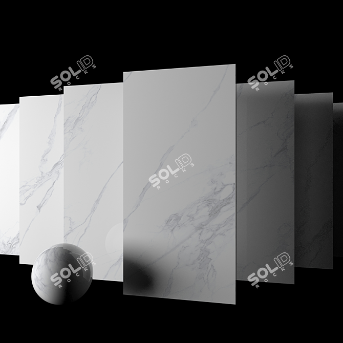 Luxury Calacatta 4D Marble Set 3D model image 2