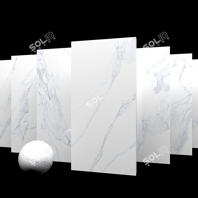 Marble Masterpiece: Calacatta 4D Museum Set 3D model image 4