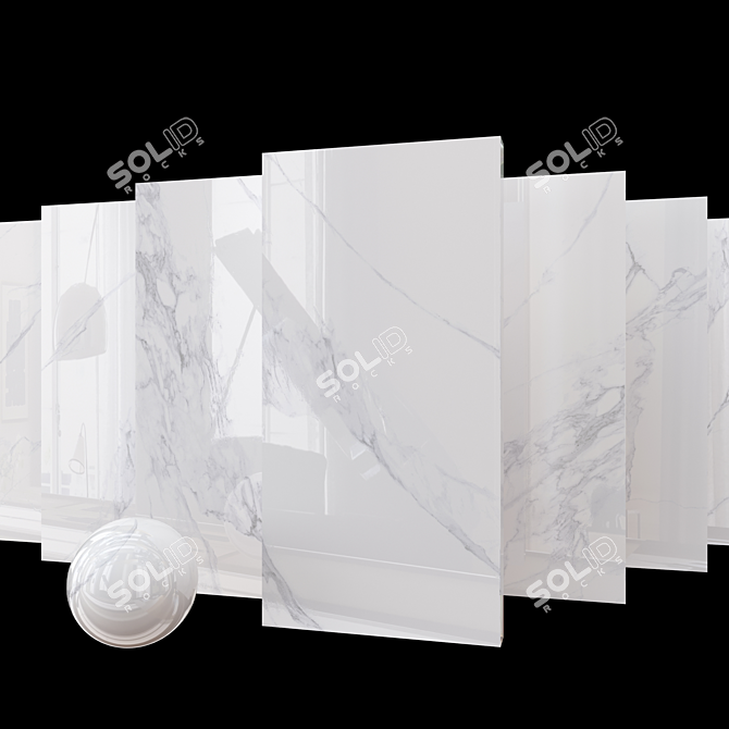 Museum Calacatta 4D Marble Set 3D model image 1