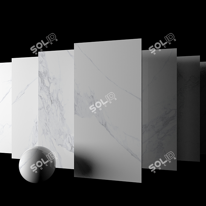 Museum Calacatta 4D Marble Set 3D model image 2