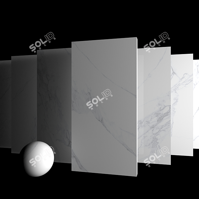 Museum Calacatta 4D Marble Set 3D model image 3