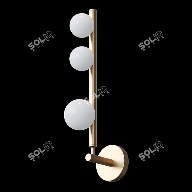 Title: Elegant Lampatron Doll with Three Ball-shaped Lampshades 3D model image 2