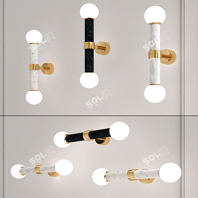 Elegant Marble Wall Sconce 3D model image 2