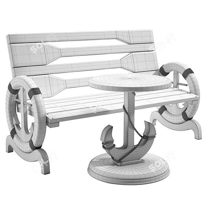 Nautical Garden Furniture Set 3D model image 4