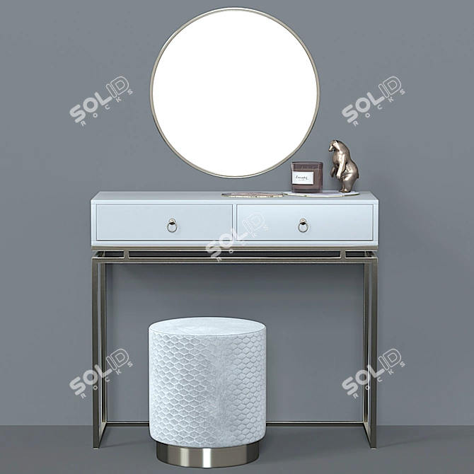 Luxury Dressing Table Set by SteelMebel 3D model image 1