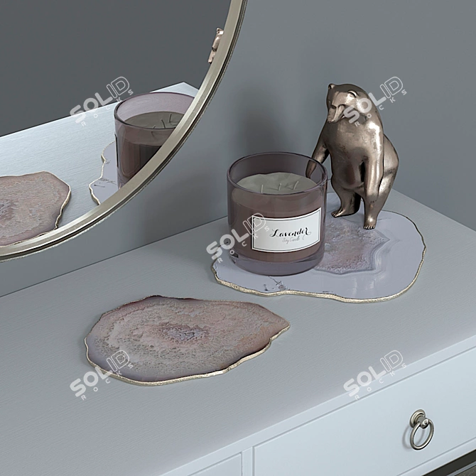 Luxury Dressing Table Set by SteelMebel 3D model image 3