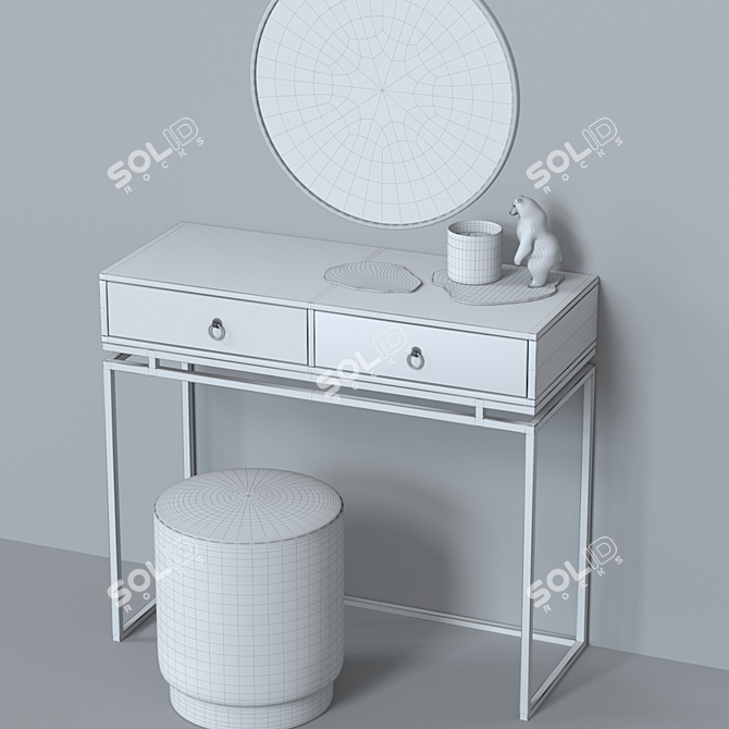 Luxury Dressing Table Set by SteelMebel 3D model image 4