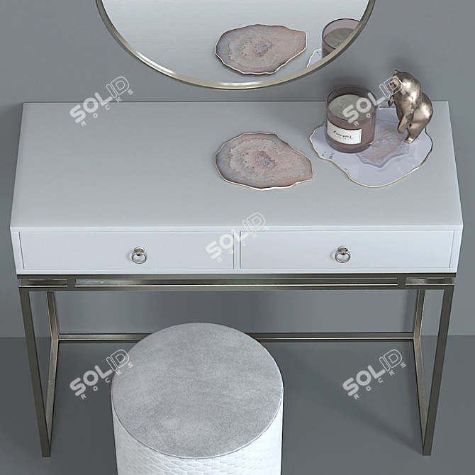 Luxury Dressing Table Set by SteelMebel 3D model image 6
