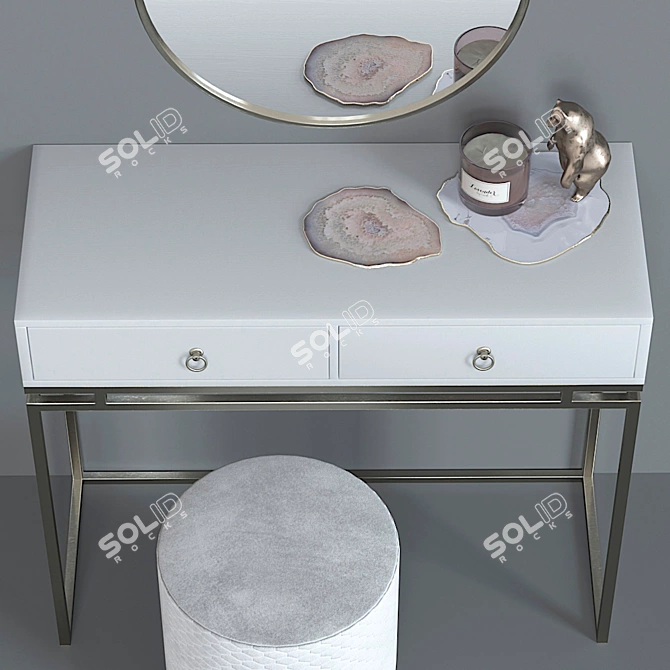 Luxury Dressing Table Set by SteelMebel 3D model image 8