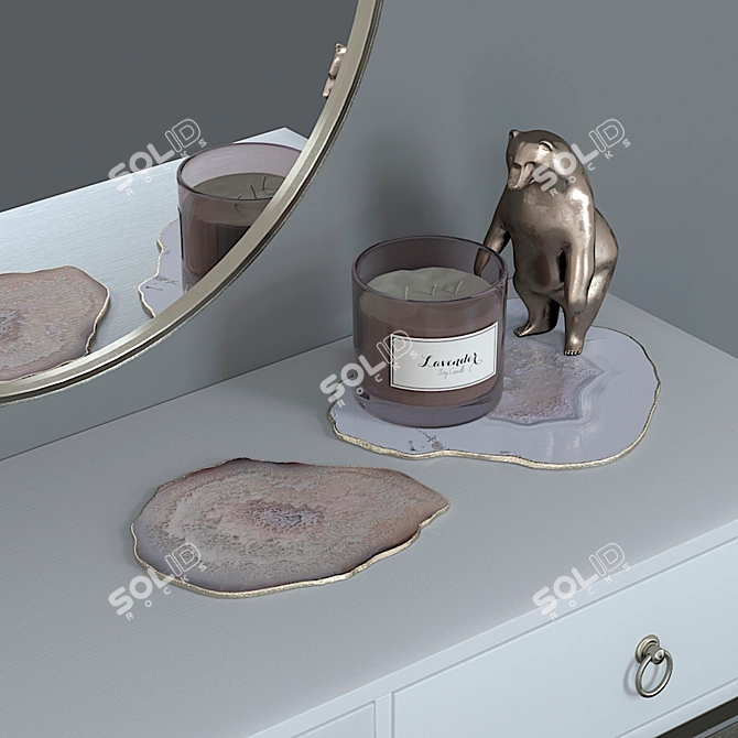 Luxury Dressing Table Set by SteelMebel 3D model image 9