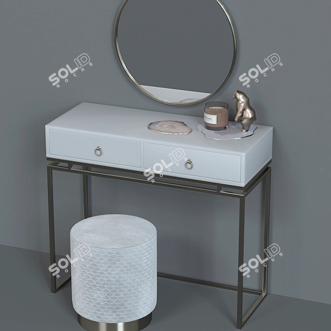 Luxury Dressing Table Set by SteelMebel 3D model image 11