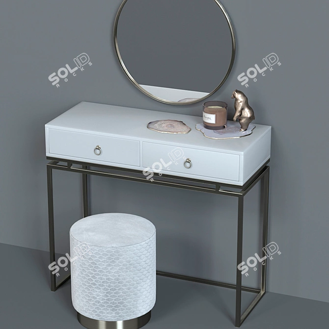 Luxury Dressing Table Set by SteelMebel 3D model image 13