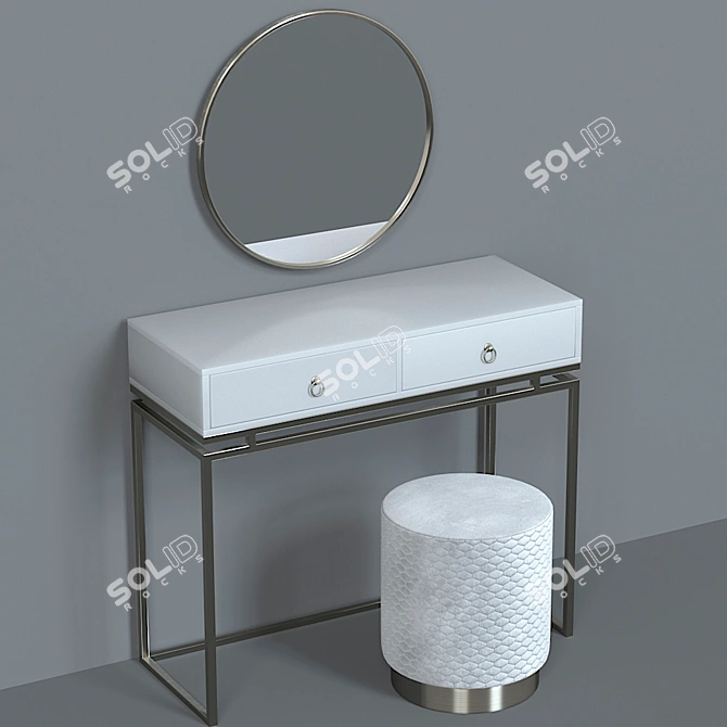 Luxury Dressing Table Set by SteelMebel 3D model image 16