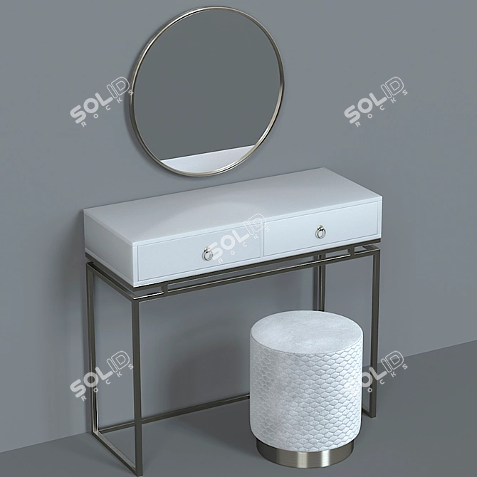 Luxury Dressing Table Set by SteelMebel 3D model image 18