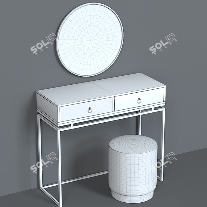 Luxury Dressing Table Set by SteelMebel 3D model image 20