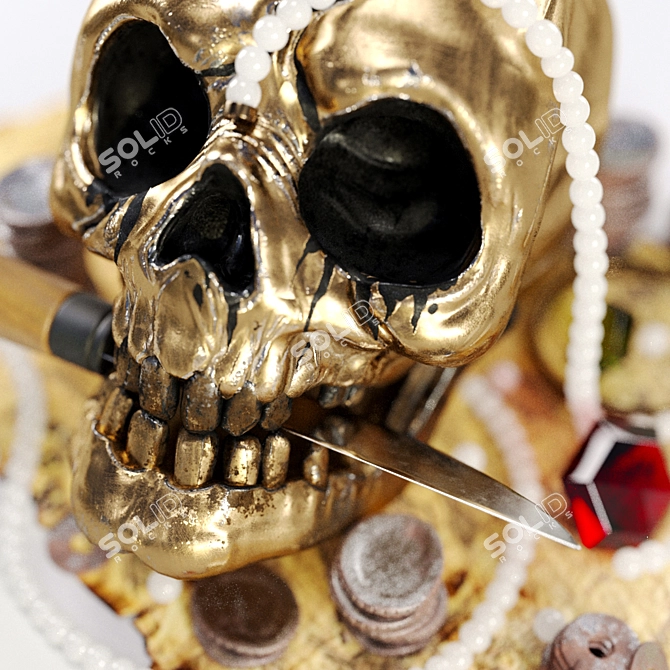 Gothic Skeleton Decorative Sculpture 3D model image 8