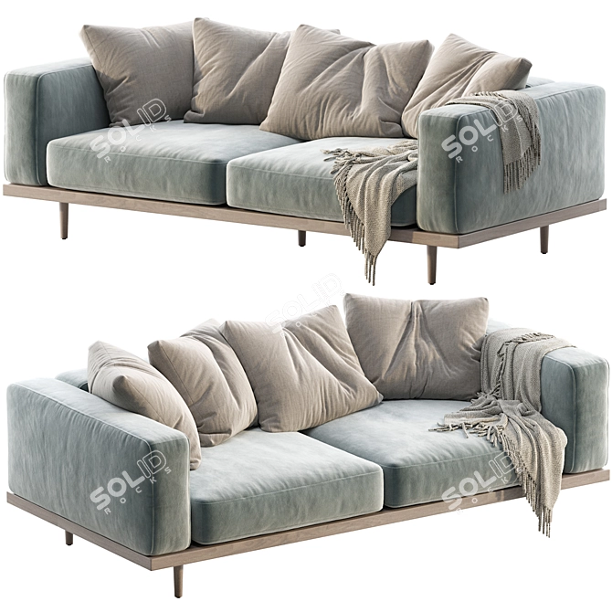 Luxury Newport 84" Sofa 3D model image 1