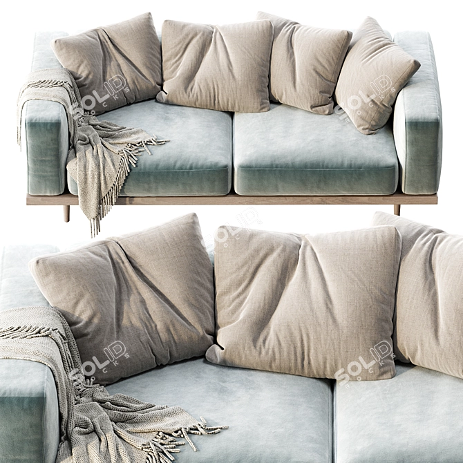 Luxury Newport 84" Sofa 3D model image 2