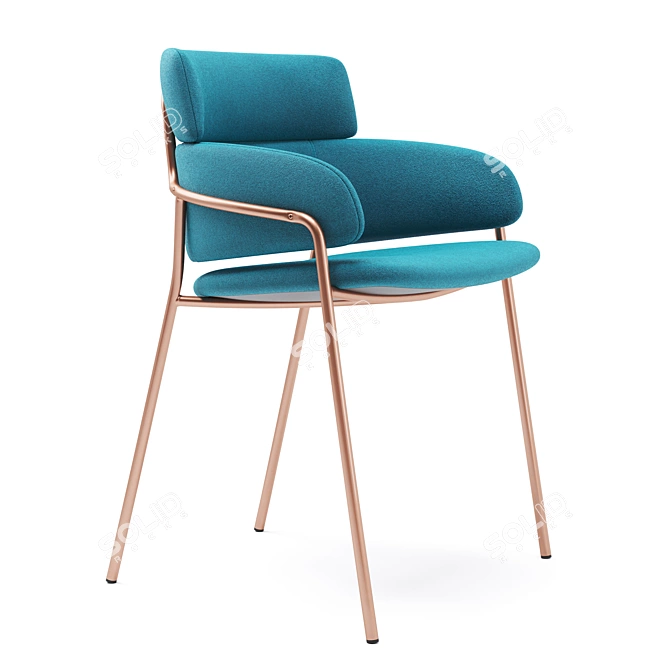 Sleek Teal Strike Chair: Versatile & Stylish 3D model image 2