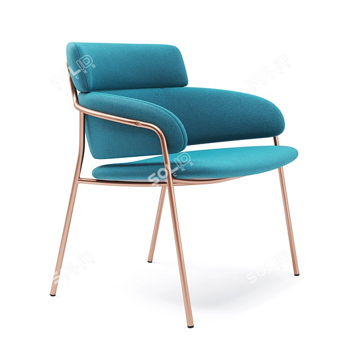 Sleek Teal Strike Chair: Versatile & Stylish 3D model image 3