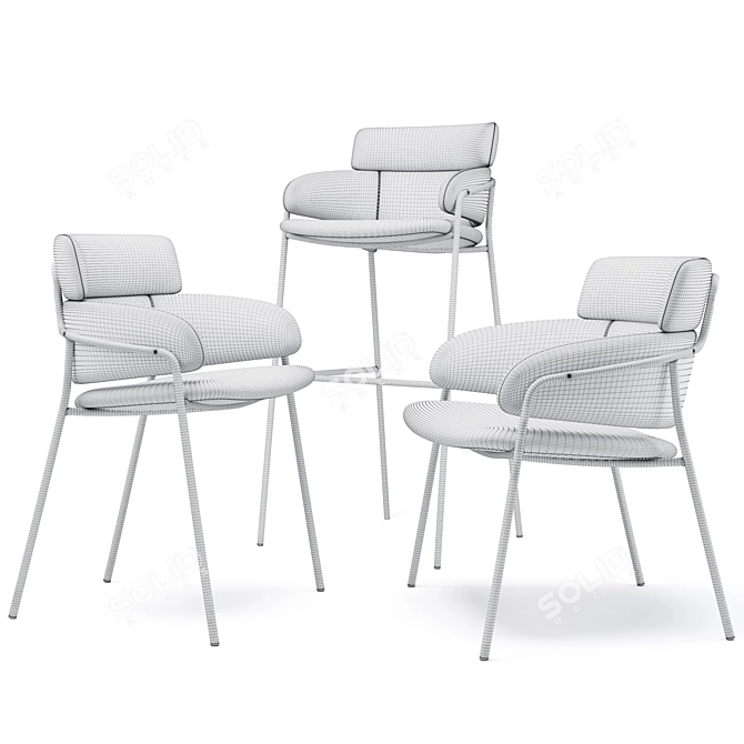 Sleek Teal Strike Chair: Versatile & Stylish 3D model image 7