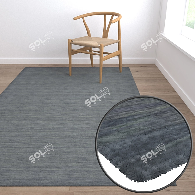 Luxury Carpet Set: Versatile Textures - 3 Pack 3D model image 5