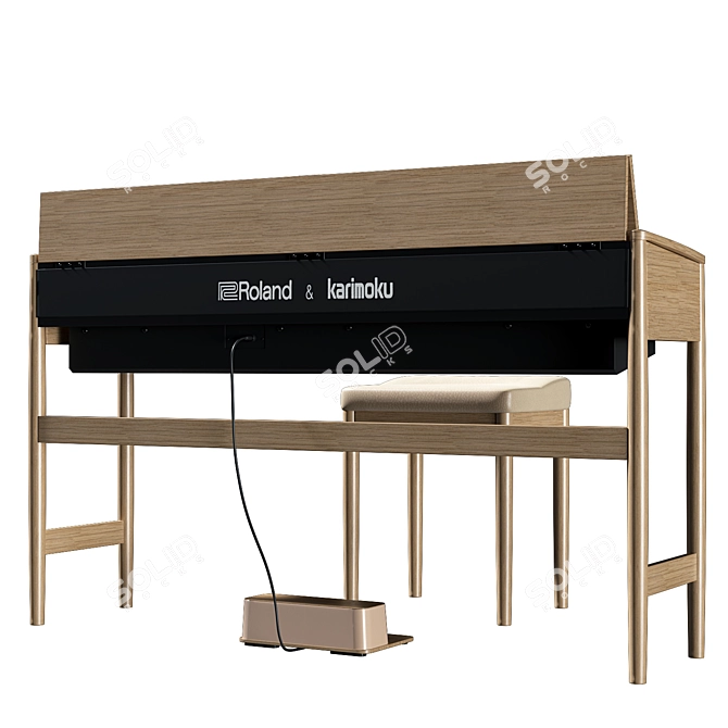 Roland & Karimoku Kiyola: Japanese Handmade Digital Piano with SuperNATURAL Technology 3D model image 2