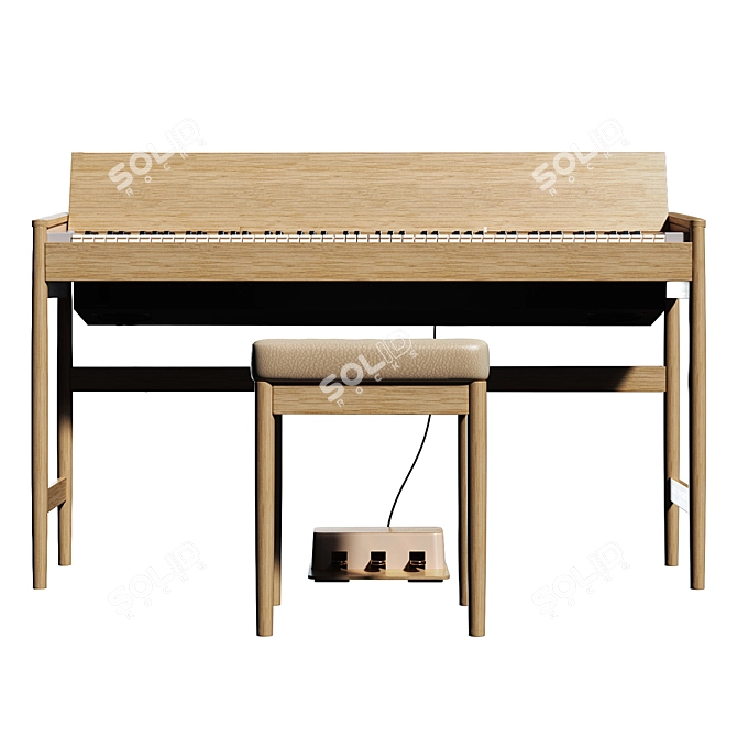 Roland & Karimoku Kiyola: Japanese Handmade Digital Piano with SuperNATURAL Technology 3D model image 3