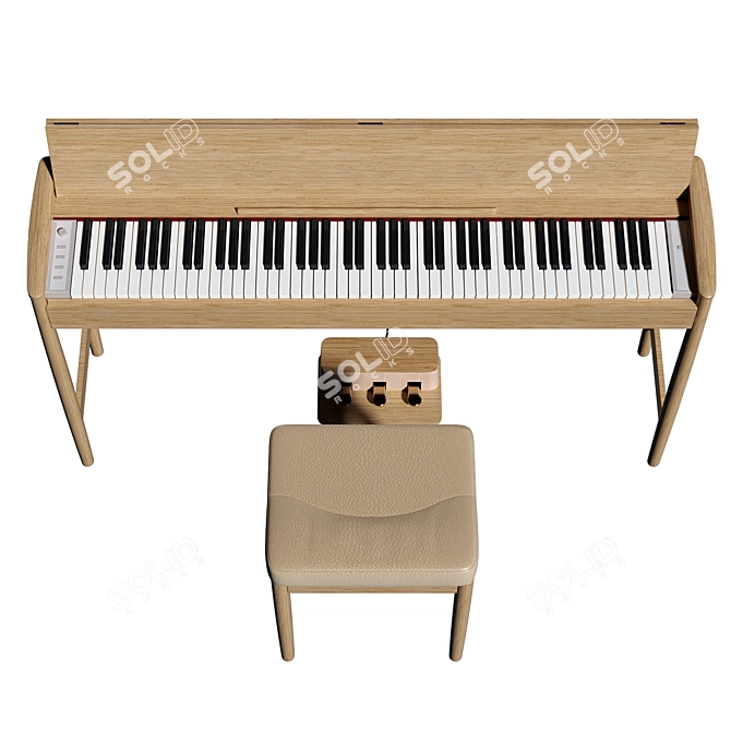 Roland & Karimoku Kiyola: Japanese Handmade Digital Piano with SuperNATURAL Technology 3D model image 4