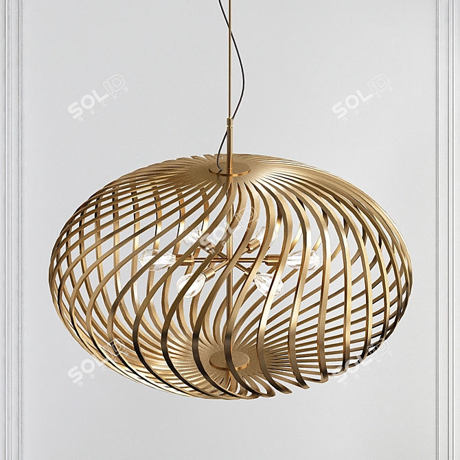 Elegant Spring Suspension Lamp 3D model image 1
