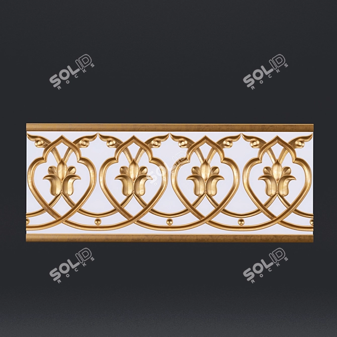 Khorezm National Frieze: Carved Ganch 3D model image 2