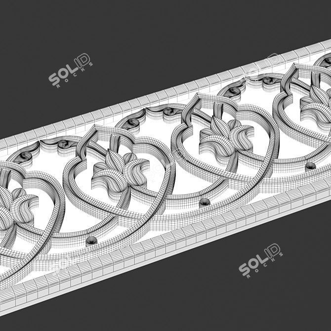 Khorezm National Frieze: Carved Ganch 3D model image 3