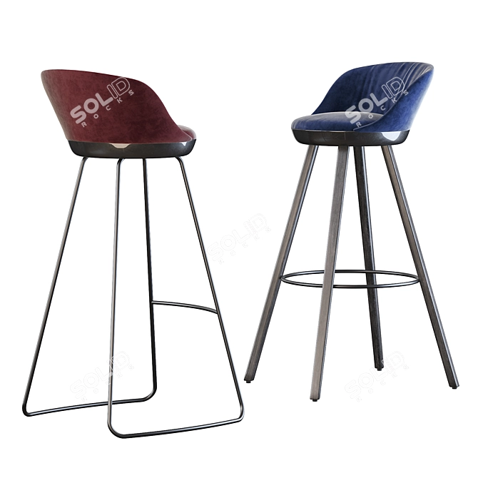 Elegant Romy Barstool: Stylish Seating Solution 3D model image 4