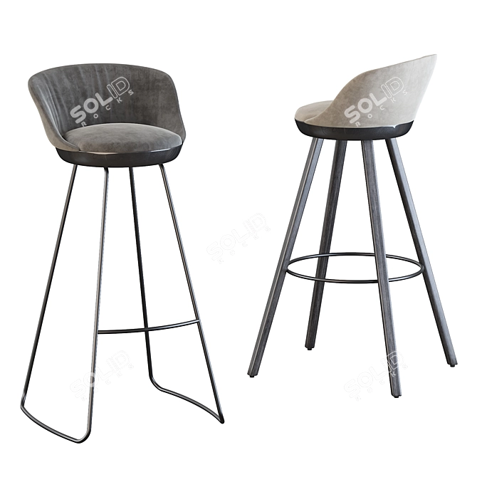 Elegant Romy Barstool: Stylish Seating Solution 3D model image 5