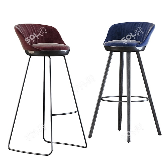 Elegant Romy Barstool: Stylish Seating Solution 3D model image 1