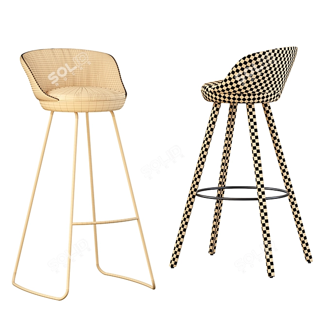 Elegant Romy Barstool: Stylish Seating Solution 3D model image 2